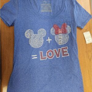 Disney Blue Mickey and Minnie Love Tee